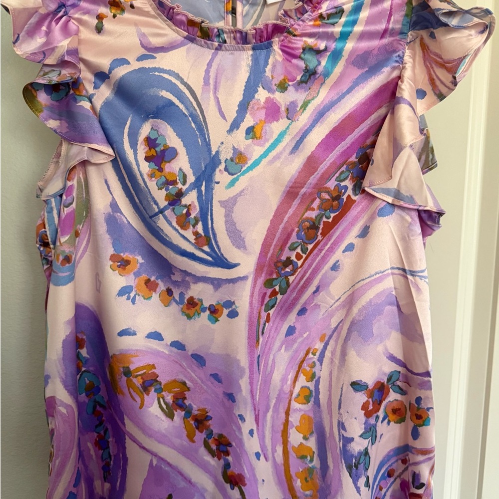 Colorful Ruffled Blouse with Ruffled Sleeves - Picture 3 of 4